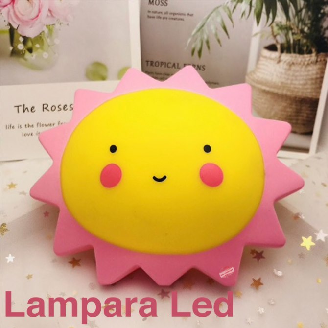 Lampara Sol Luz De Noche Mesa Cute Kawaii Pilas Dd012