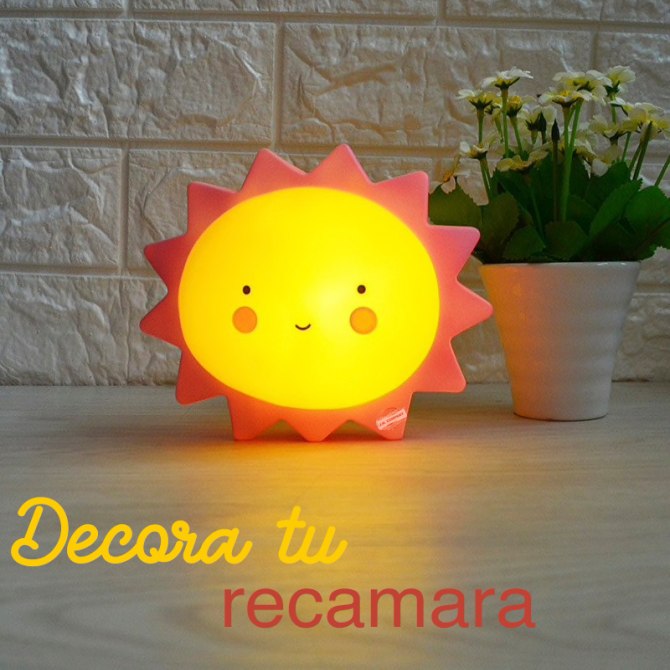 Lampara Sol Luz De Noche Mesa Cute Kawaii Pilas Dd012