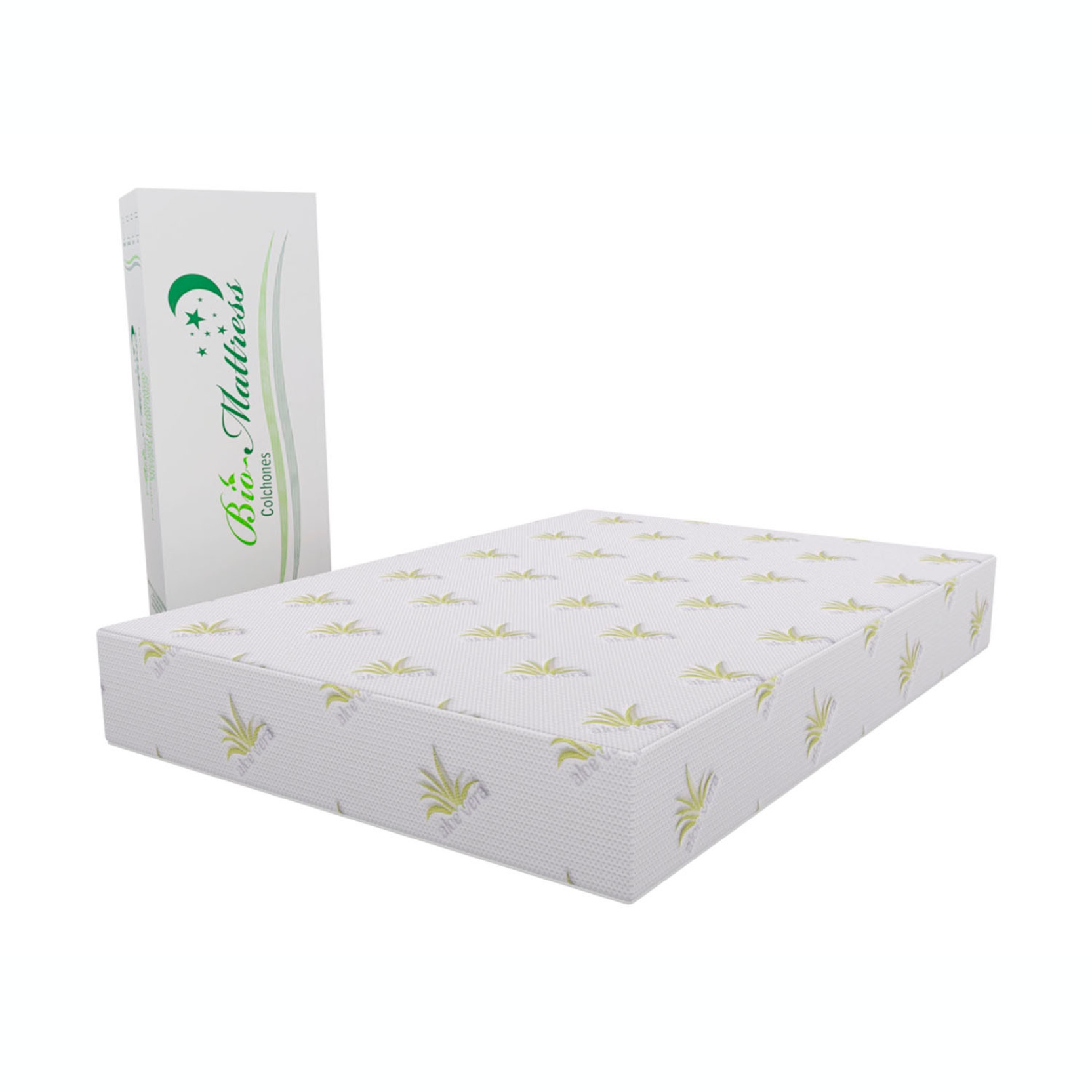 Colchon Queen Size Aloe Gel Memory Foam Con Gel En Caja Bio Mattress