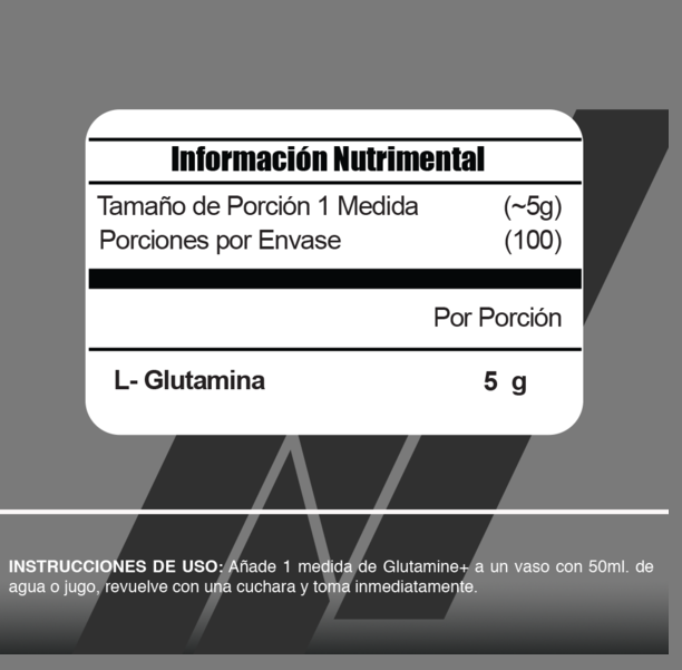 Glutamina Meta Nutrition Micronizada L-Glutamina + 500 Gr *100 Porciones*