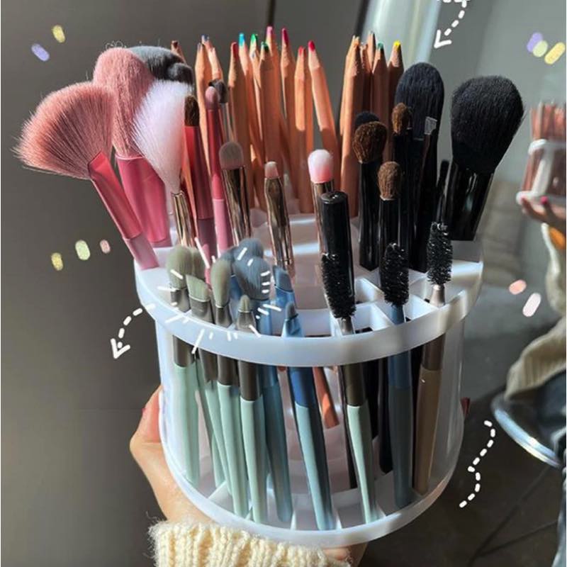 Organizador Base Porta Brochas De Maquillaje Plástico