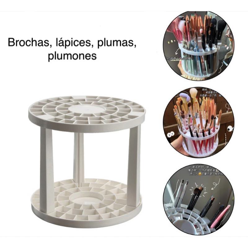 Organizador Base Porta Brochas De Maquillaje Plástico