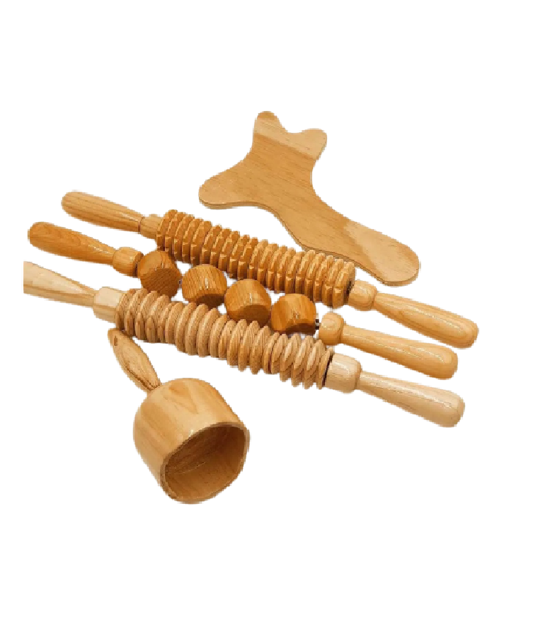 Kit 5 Piezas Maderoterapia Reductivo Copa Sueca Masaje 