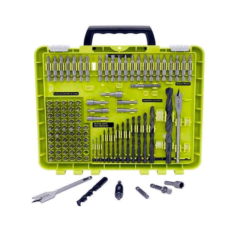 Kit de 106 Piezas Para Atornillar y Taladrar Ryobi Puntas Y Brocas Para Perforar Madera Plástico Y Metal