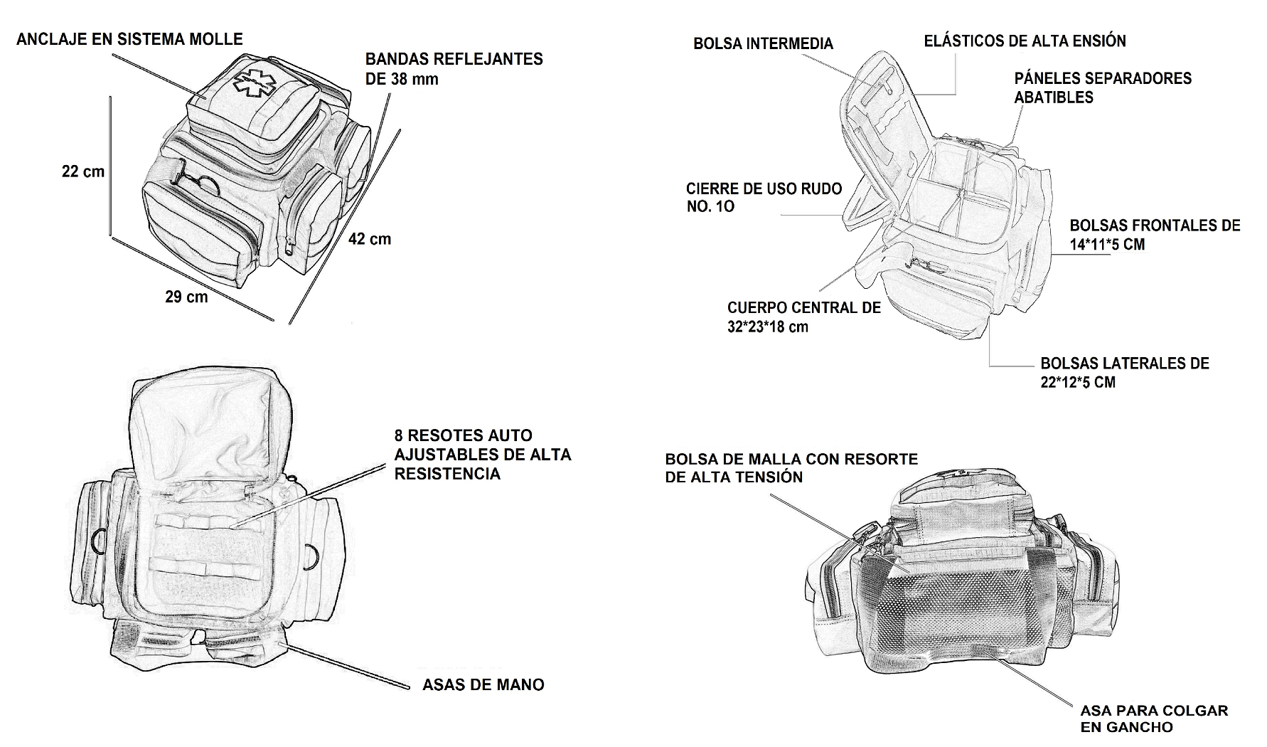Botiquín Trauma Med 5-b Equipado