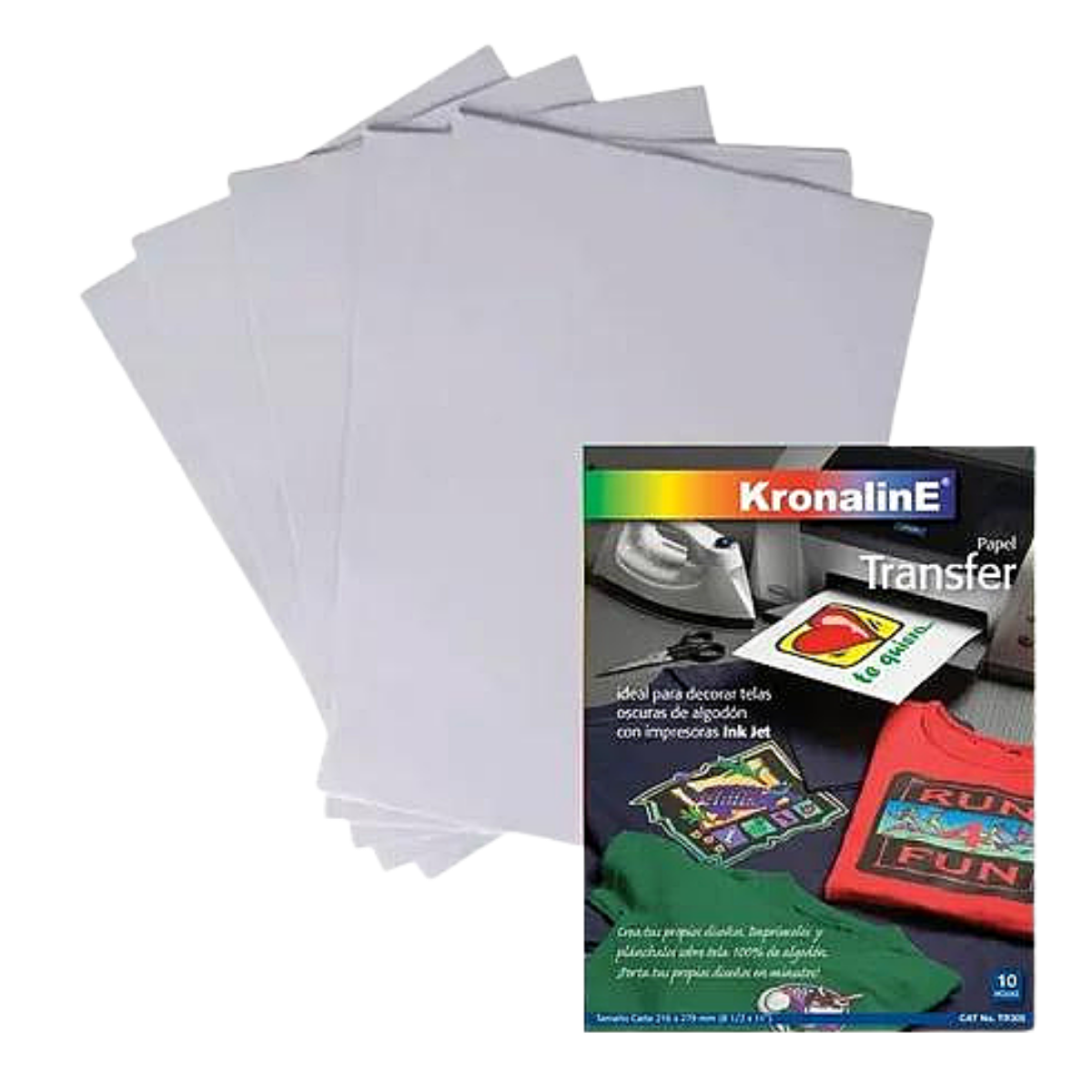 10 Hojas de Papel Transfer Telas Oscuras Kronaline Tr305