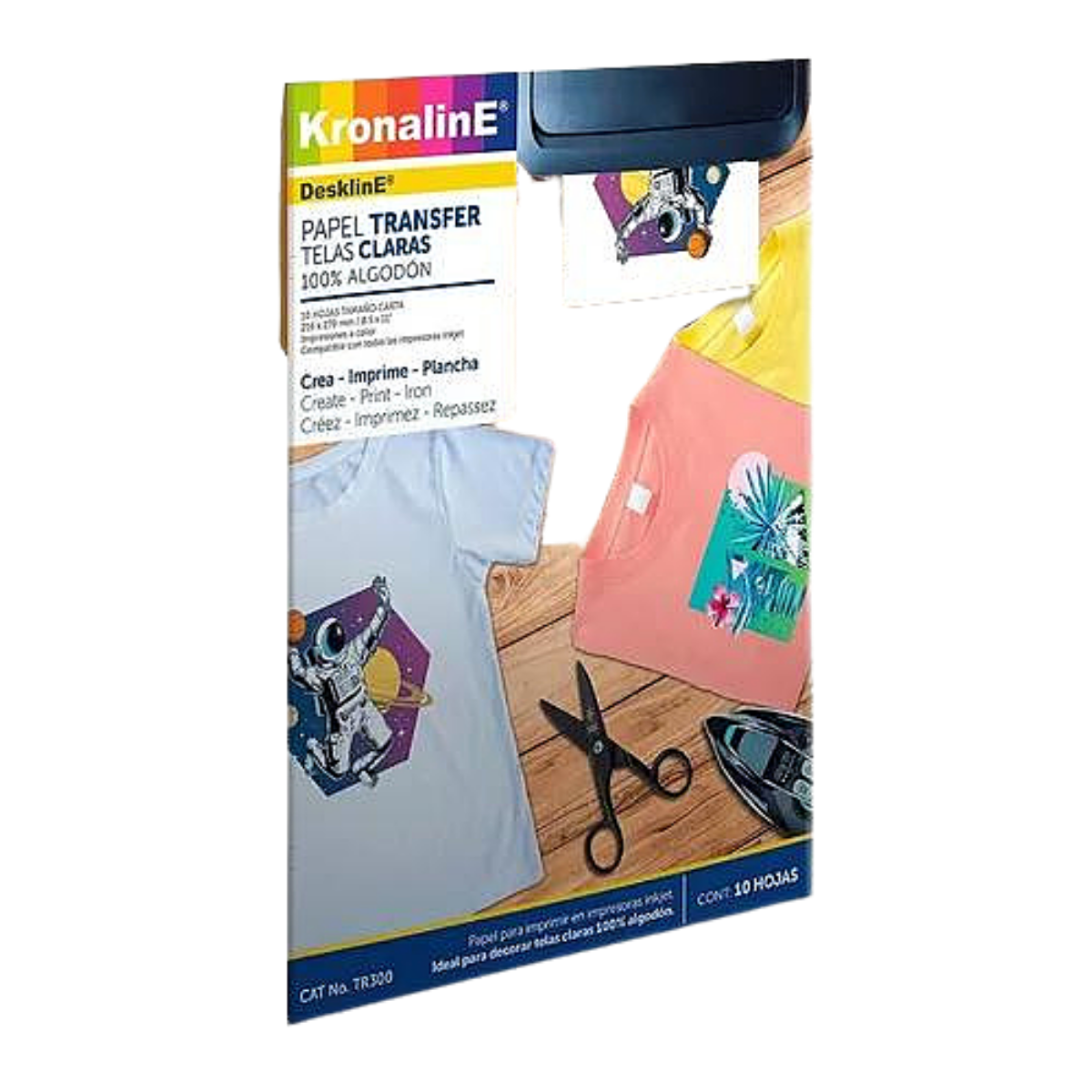 10 Hojas de Papel Transfer Telas Claras Kronaline Tr300