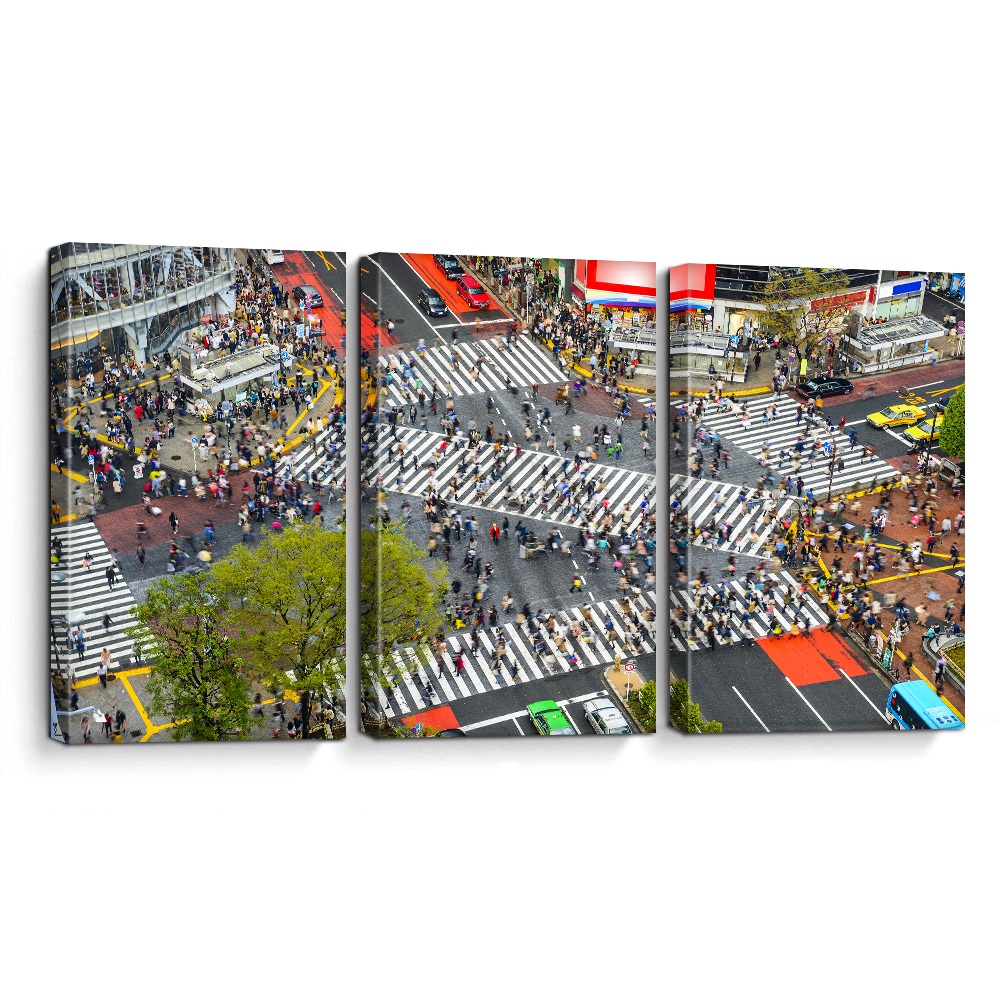 Cuadros Decorativos Cruce de Ginza Tokyo MobileCity Set 3 piezas 40 x 60