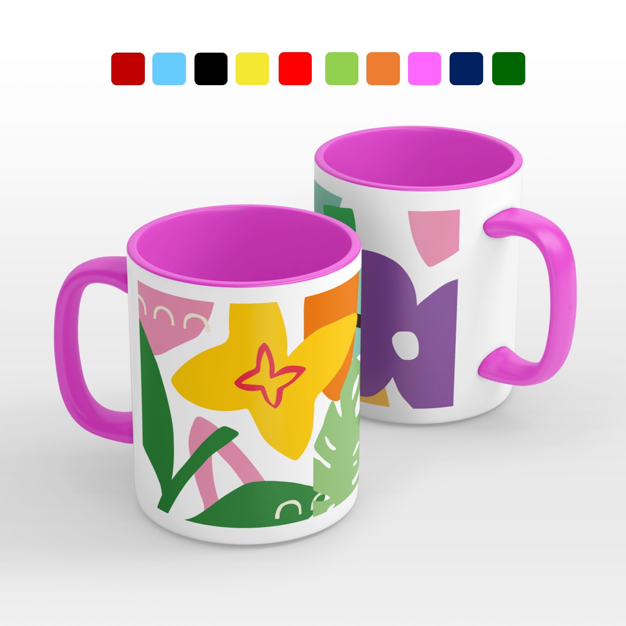 TAZA PERSONALIZADA PRIMAVERA MODELO INTERIOR Y ASA DE COLOR