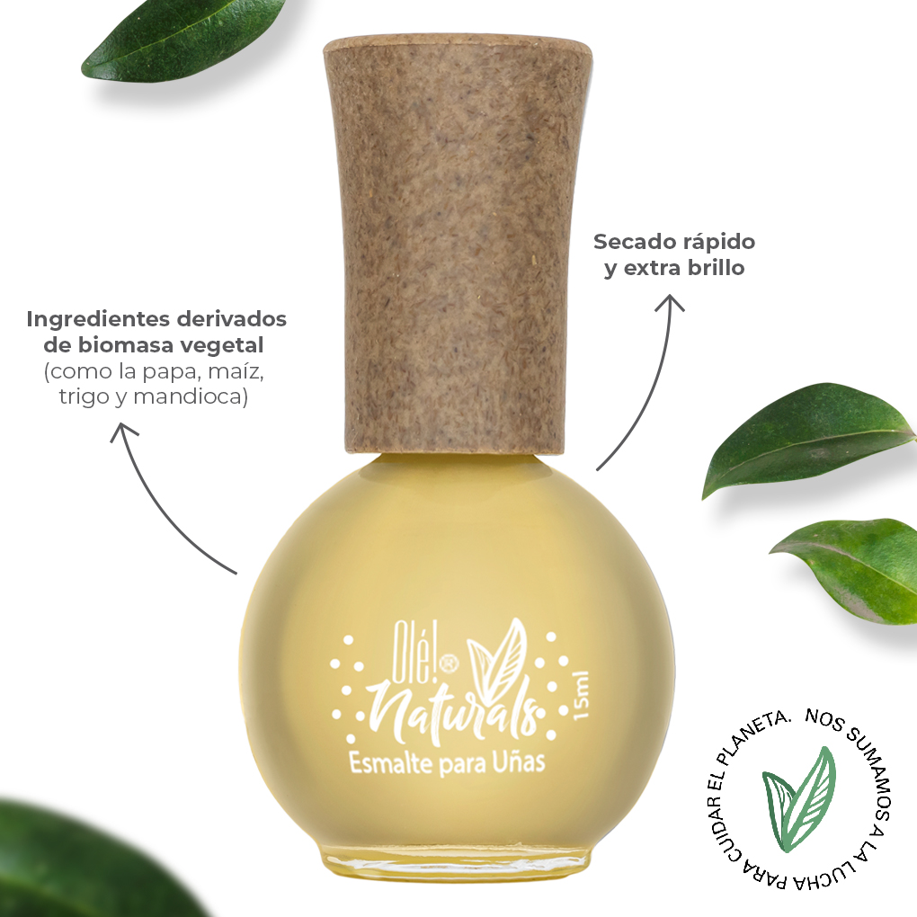 Esmalte Para Uñas Olé! Naturals, Color Amarillo