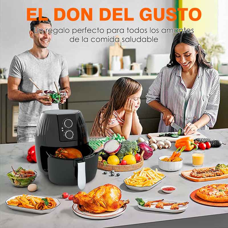 Horno Freidora Aire 5L Con Control Perilla Doble 1300W 120V