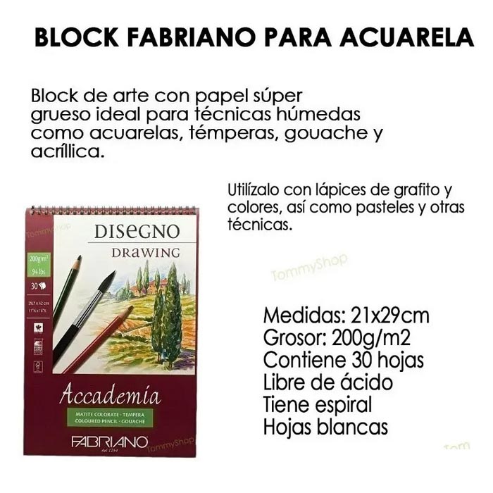 Papel Dibujo Arte Acuarela Oleo Acrilico Texturizado + Block