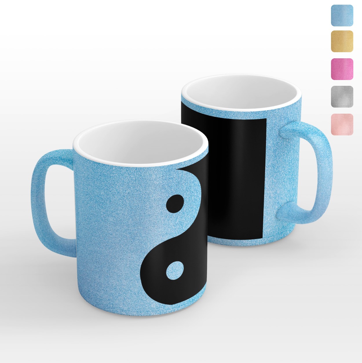 TAZA PERSONALIZADA YIN YANG MODELO GLITTER