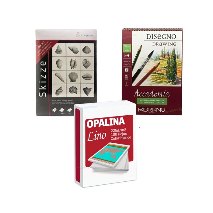 Papel Texturizado Opalina Arte Dibujo Pintar Acuarela + Bloc fabriano