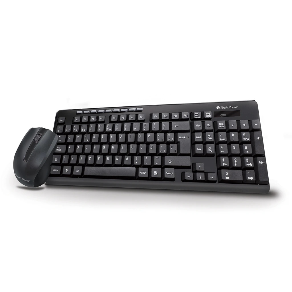 COMBO TECLADO MOUSE INALAMBRICOS STANDARD USB NEGRO PC WINDOWS QWERTY LAP KIT TZ16COMB01-INA