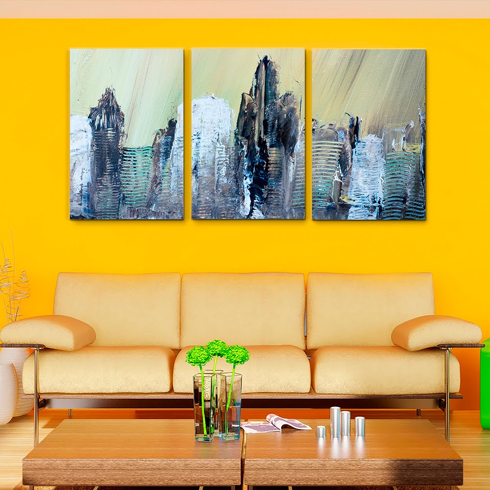 Cuadros Decorativos Edificios Abstractos MobileCity Set 3 piezas 40 x 60