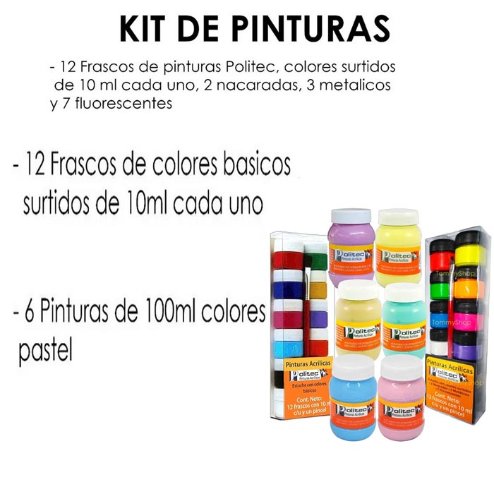 Pintura Acrilica Politec Colores Pastel Especiales Y Basicos