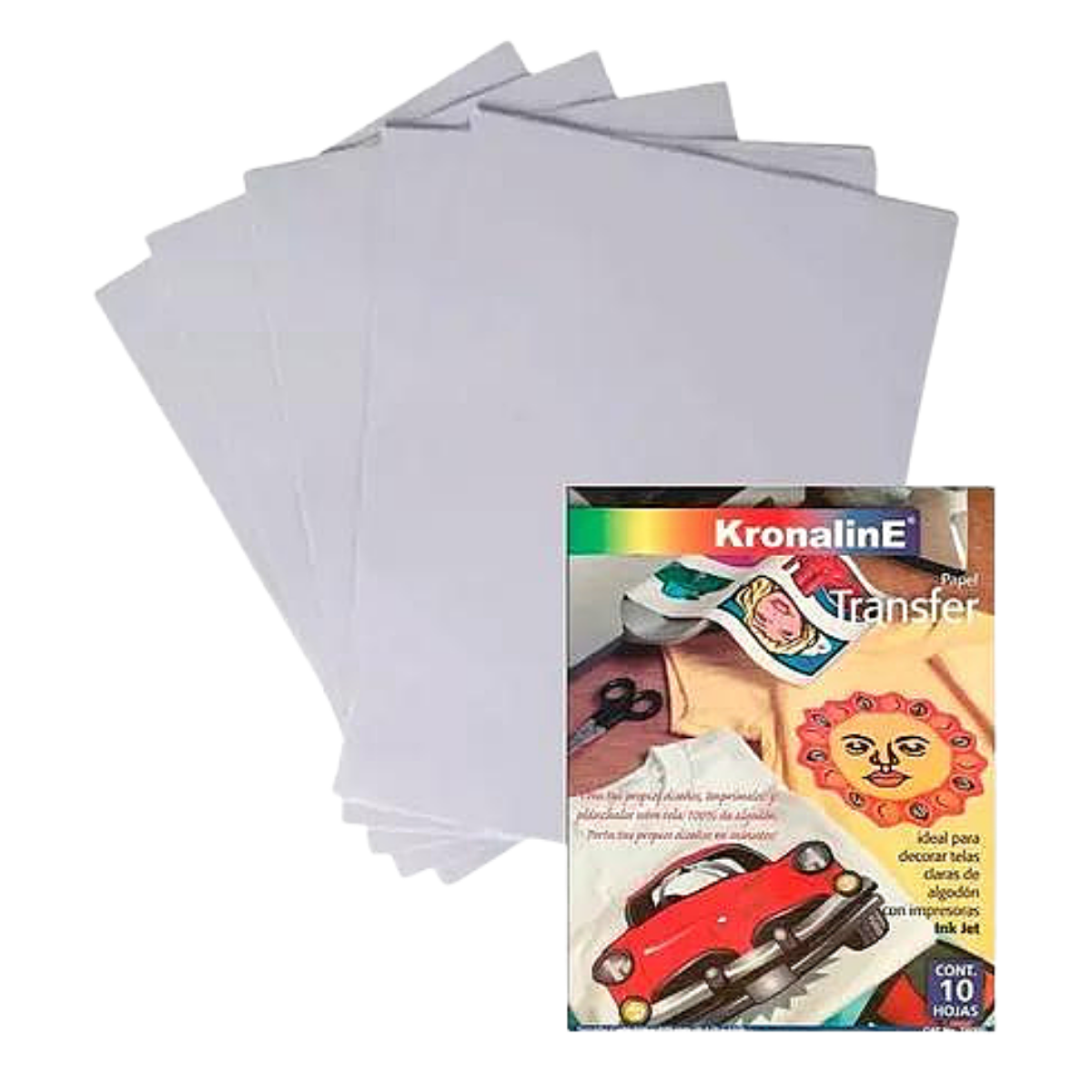 2 Pack de Papel Transfer Kronaline Telas Claras 10 Hojas Tr300