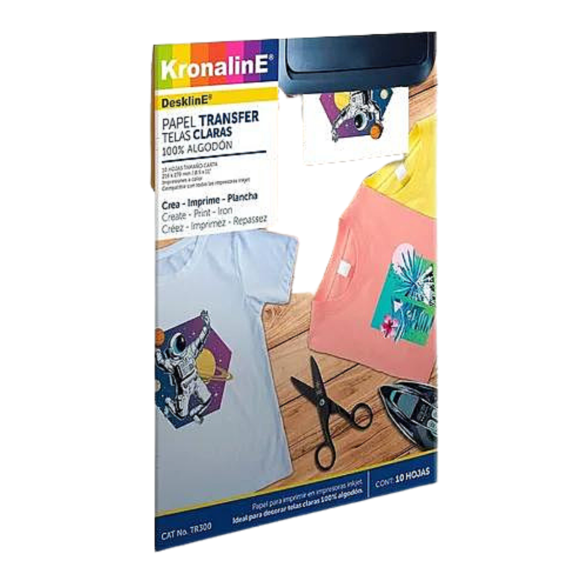 2 Pack de Papel Transfer Kronaline Telas Claras 10 Hojas Tr300