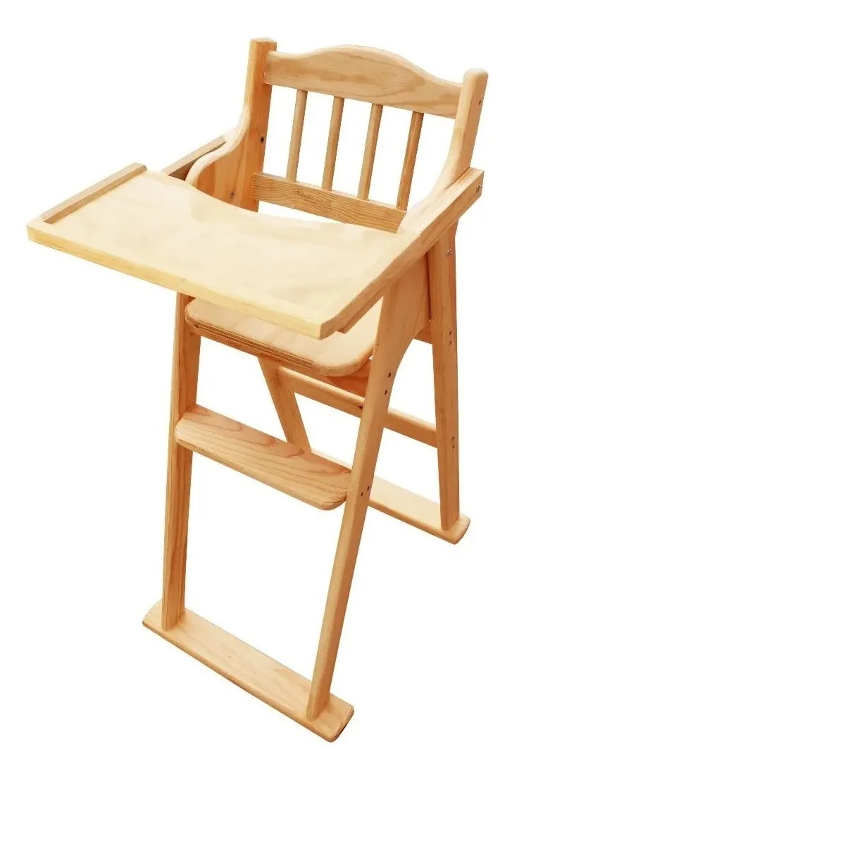Silla Periquera Alta Para Bebé Para Comer Plegable De Madera