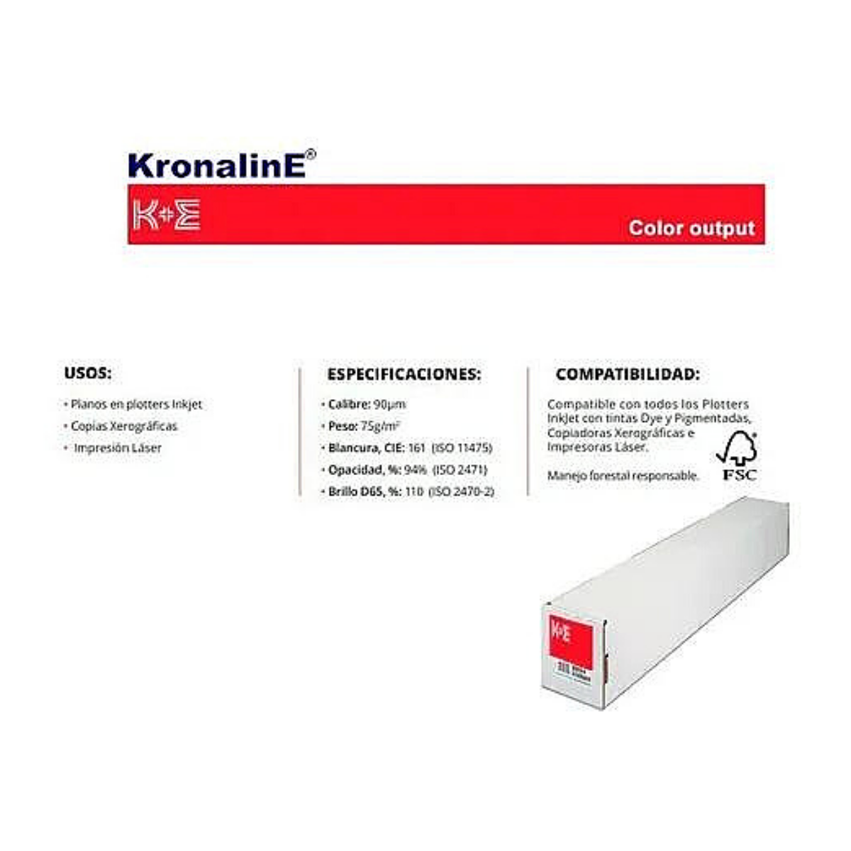 Papel Bond Kronaline Ink-jet Diplomat Ke505 Ploter Rollo