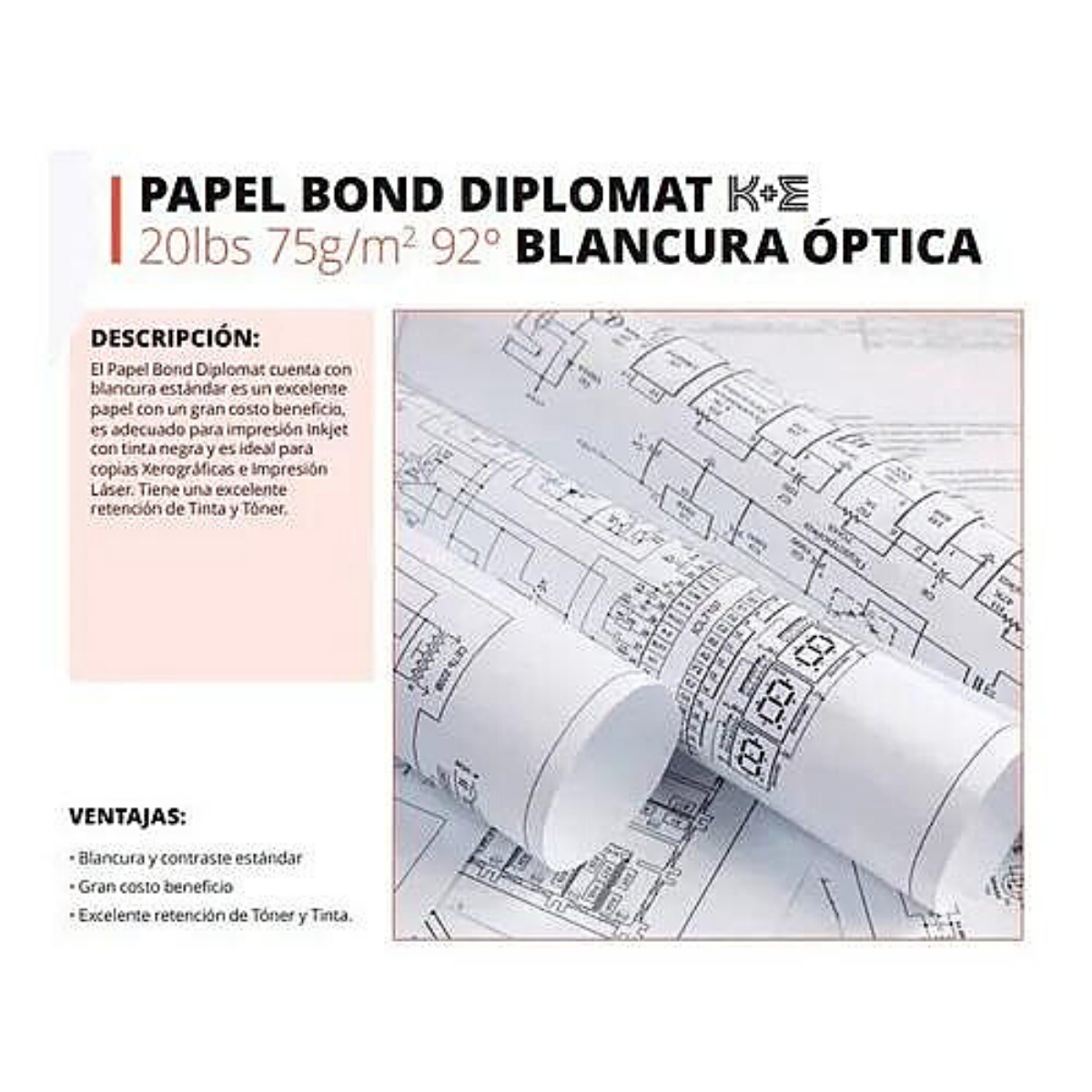 Papel Bond Kronaline Ink-jet Diplomat Ke505 Ploter Rollo