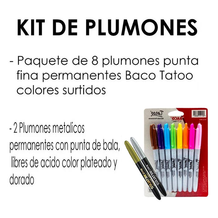 Plumones Permanentes Marcadores Y Metalizados Dorado Plata baco.