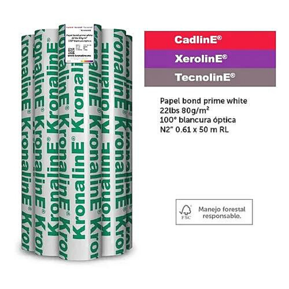 Rollo Papel Bond Prime Blanco Kronaline Pw456 Planos Plotter