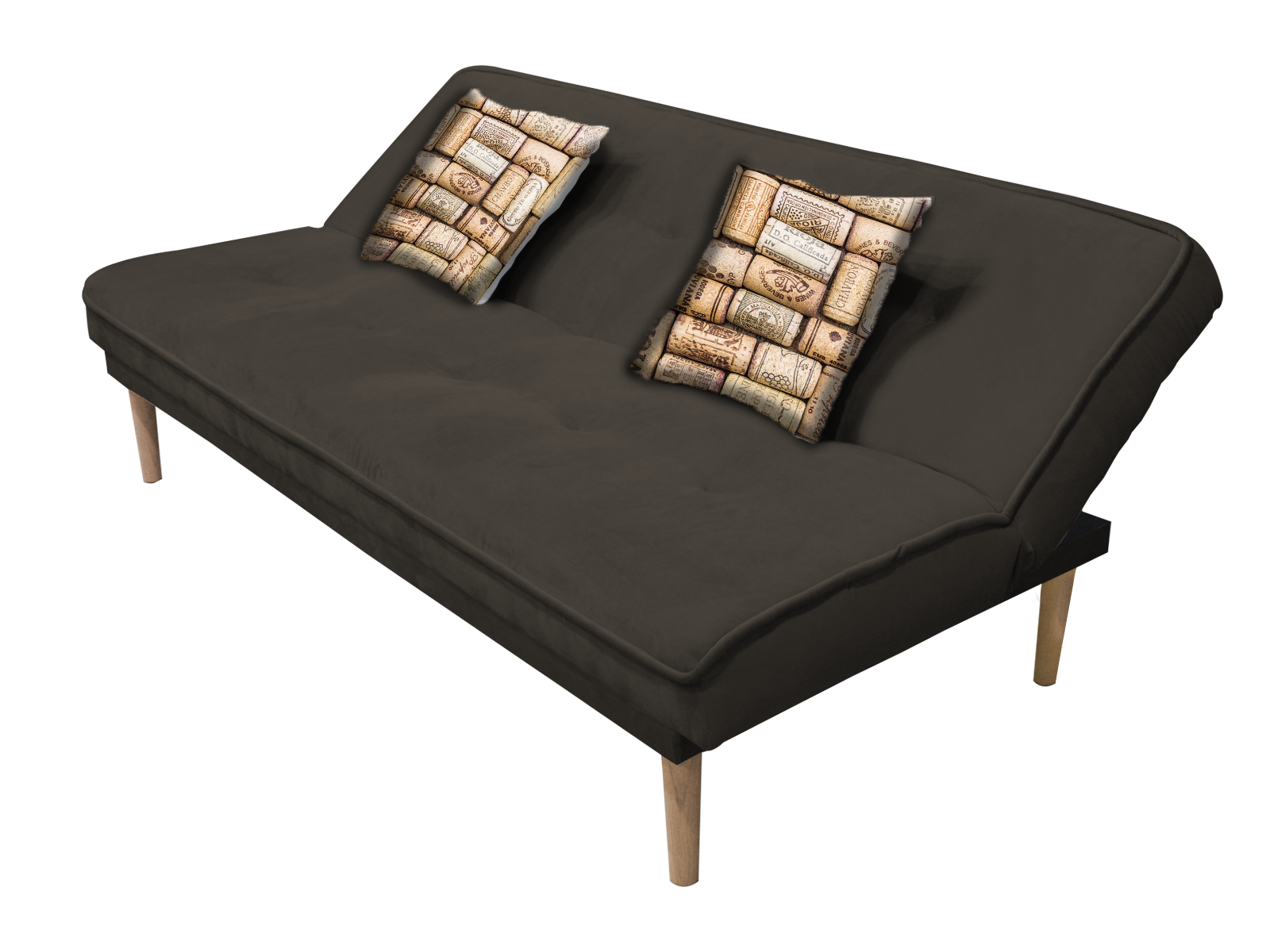 Sofá Cama Futton Chocolate Lino Premium