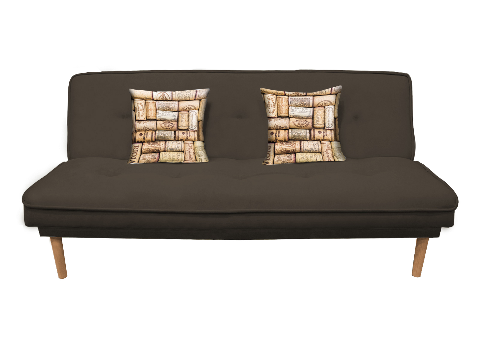 Sofá Cama Futton Chocolate Lino Premium