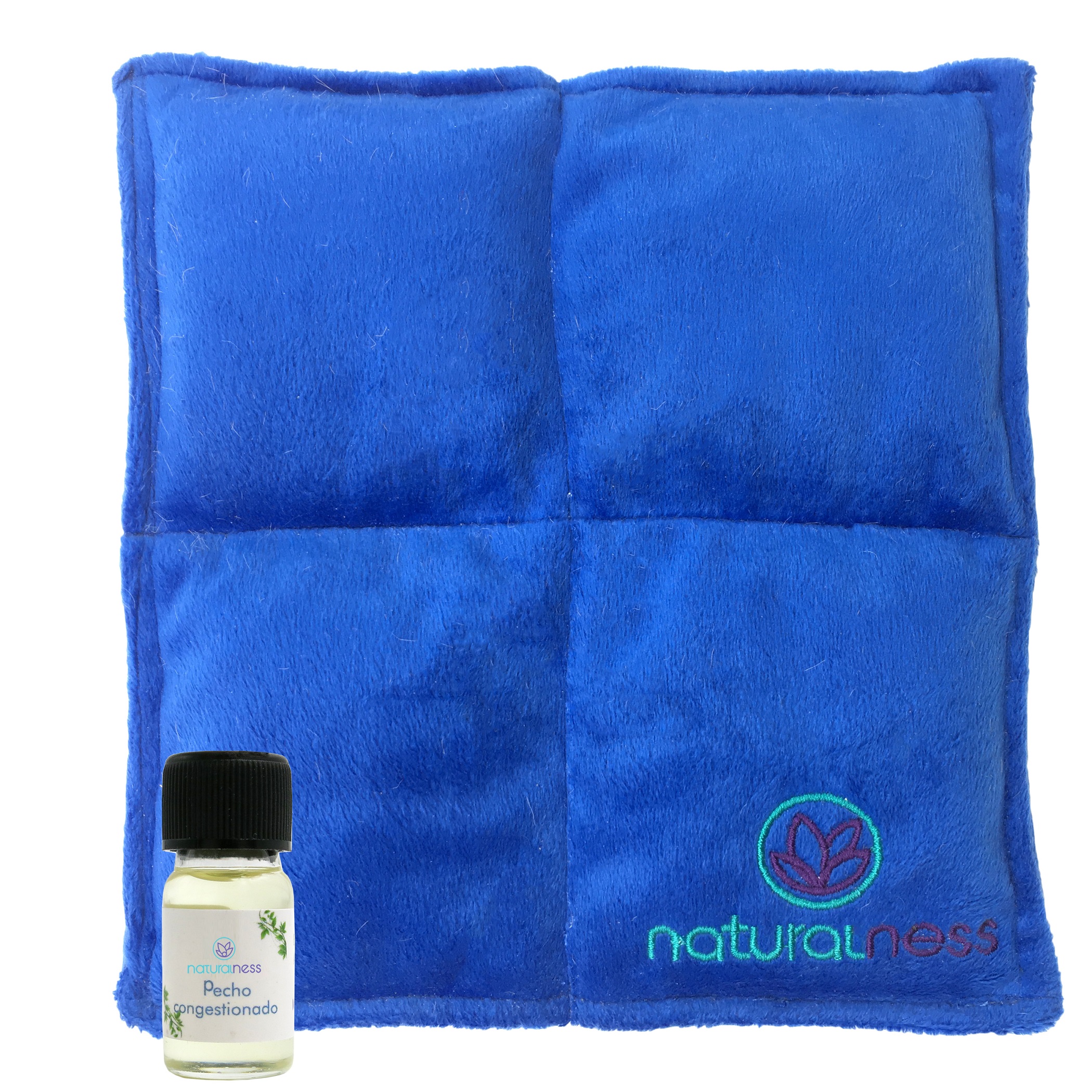 Naturalness Cojín compresa de semillas para pecho congestionado  Elaborada con Semillas y Plantas medicinales como menta, gordolobo eucalipto y sauco  entre otras.