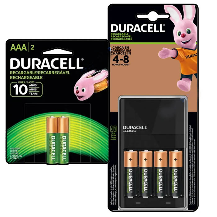 Cargador Con 4 Pilas Aa Recargables 2500mah +2 Aaa Duracell