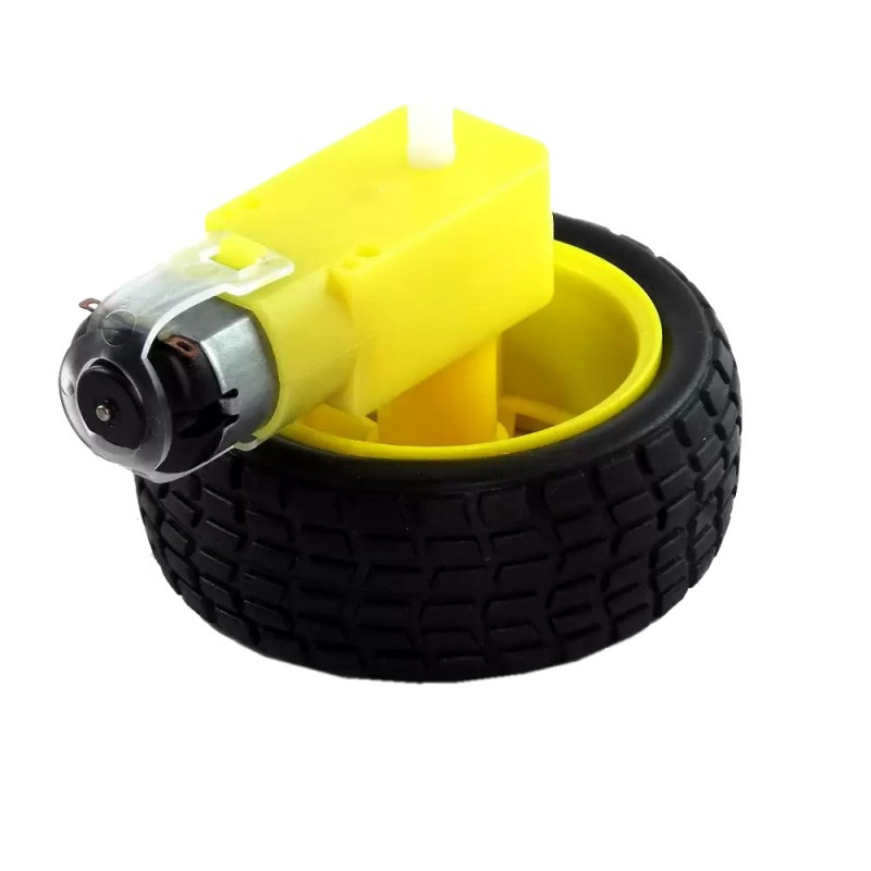 Motorreductor Amarillo 48:1 con llanta 