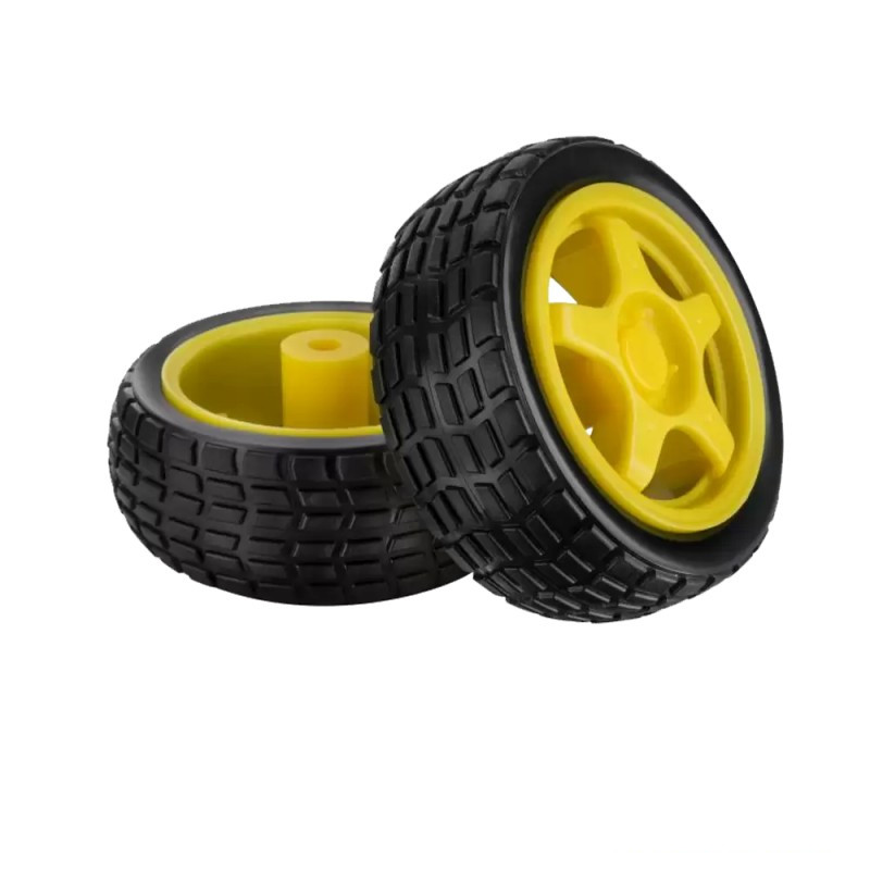 Motorreductor Amarillo 48:1 con llanta 