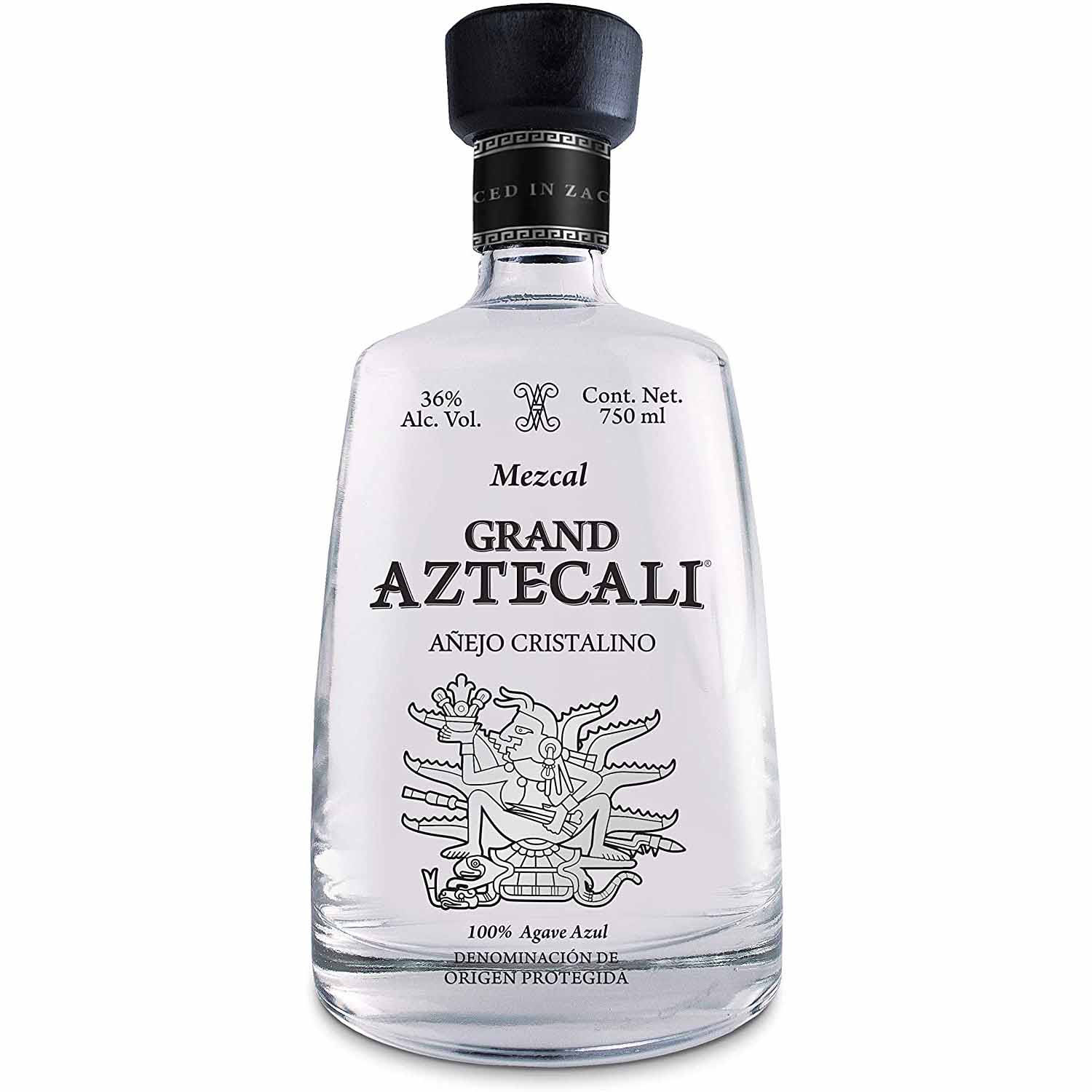 Mezcal Grand Aztecali Añejo Cristalino 750ml Agave Azul Premium