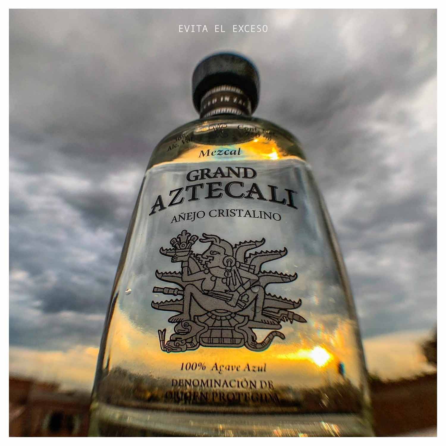 Mezcal Grand Aztecali Añejo Cristalino 750ml Agave Azul Premium