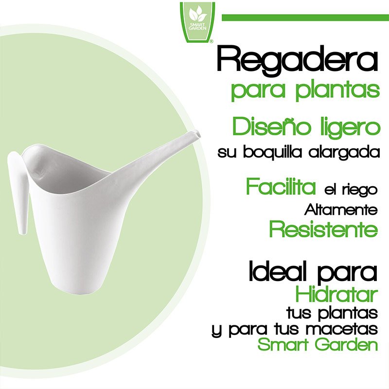 Smart Garden Regadera Para Plantas GJ-10 - Plástico PP Anti UV -Blanco Mate 1.5L