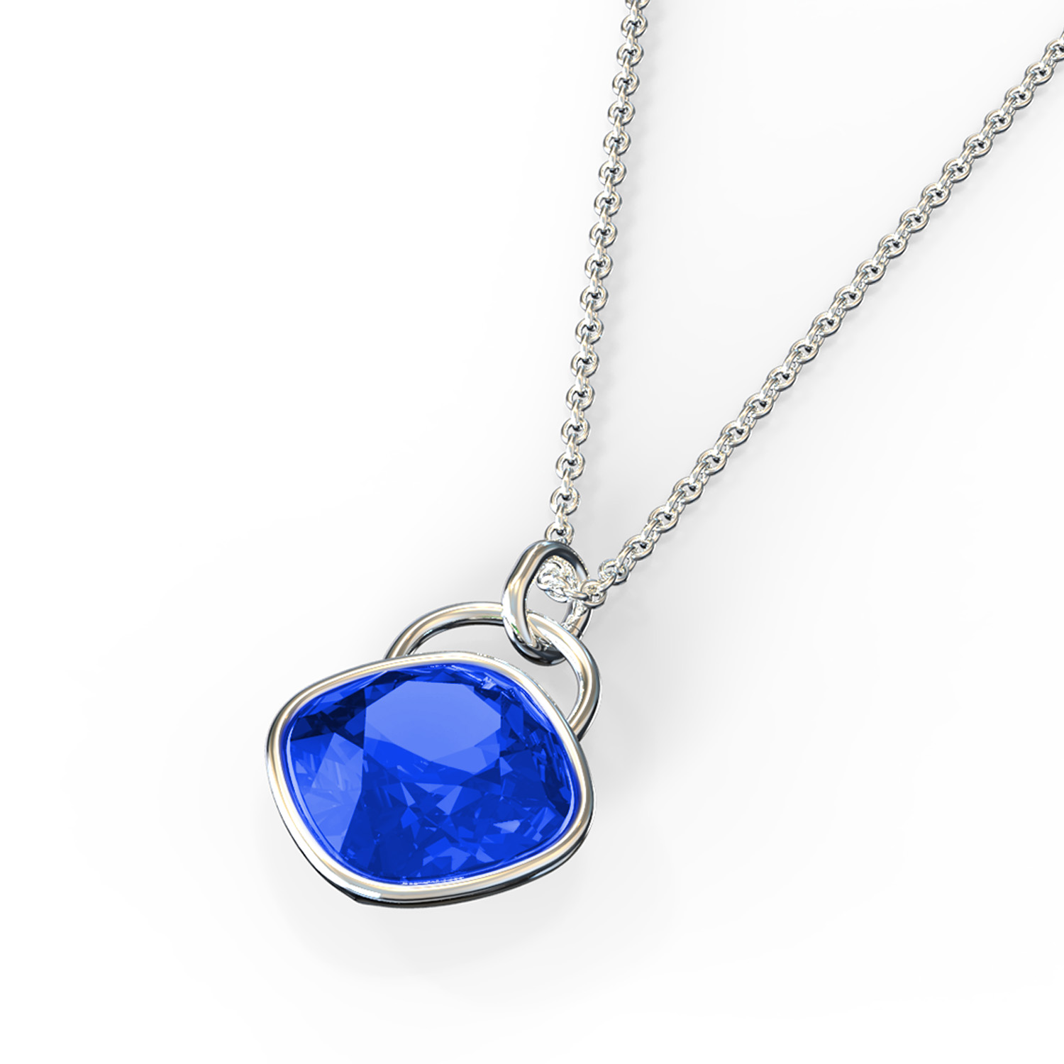 Collar para Mujer con Cristal Fino Europeo en forma de Rombo, Bañado en Rodio- Collar Elegante y Brillante-Collares de Mujer de Moda- Joyería para Mujer de Moda- Regalo especial