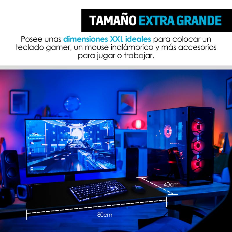 Mouse Pad Gamer XXL Superficie Control Resistente al Agua Redlemon