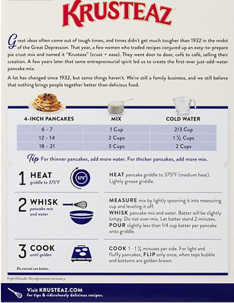 Krusteaz Hot Cakes Pancakes Blueberry Mora Azul Light Fluffy 714 Gr