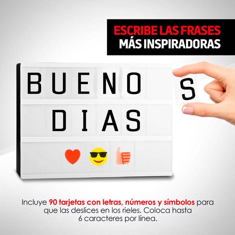 Letrero Luminoso LED Tipo Cartelera de Cine 90 Caracteres Redlemon