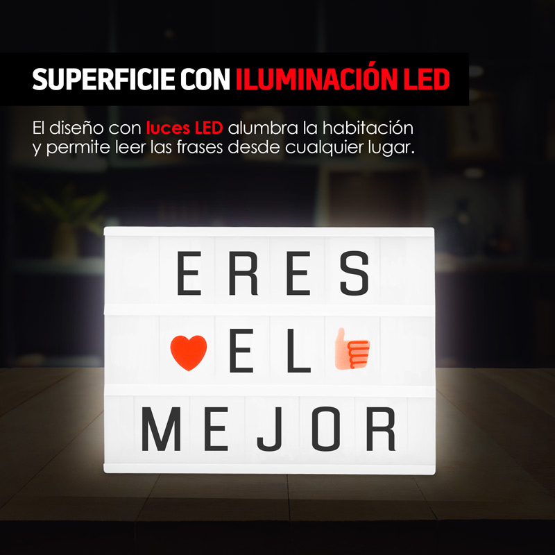 Letrero Luminoso LED Tipo Cartelera de Cine 90 Caracteres Redlemon
