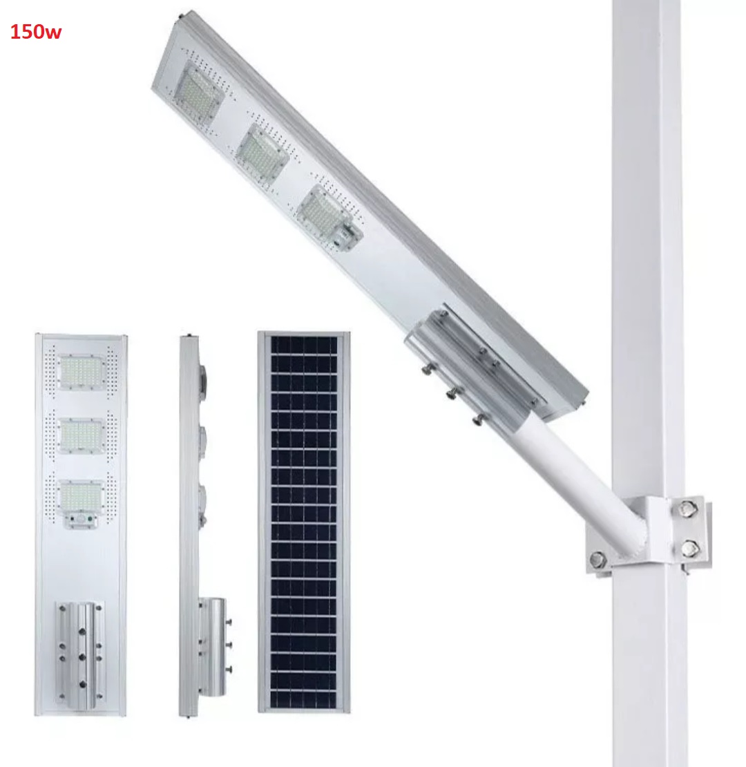 Luminaria solar 150w Alumbrado Publico Cuerpo Aluminio all in one