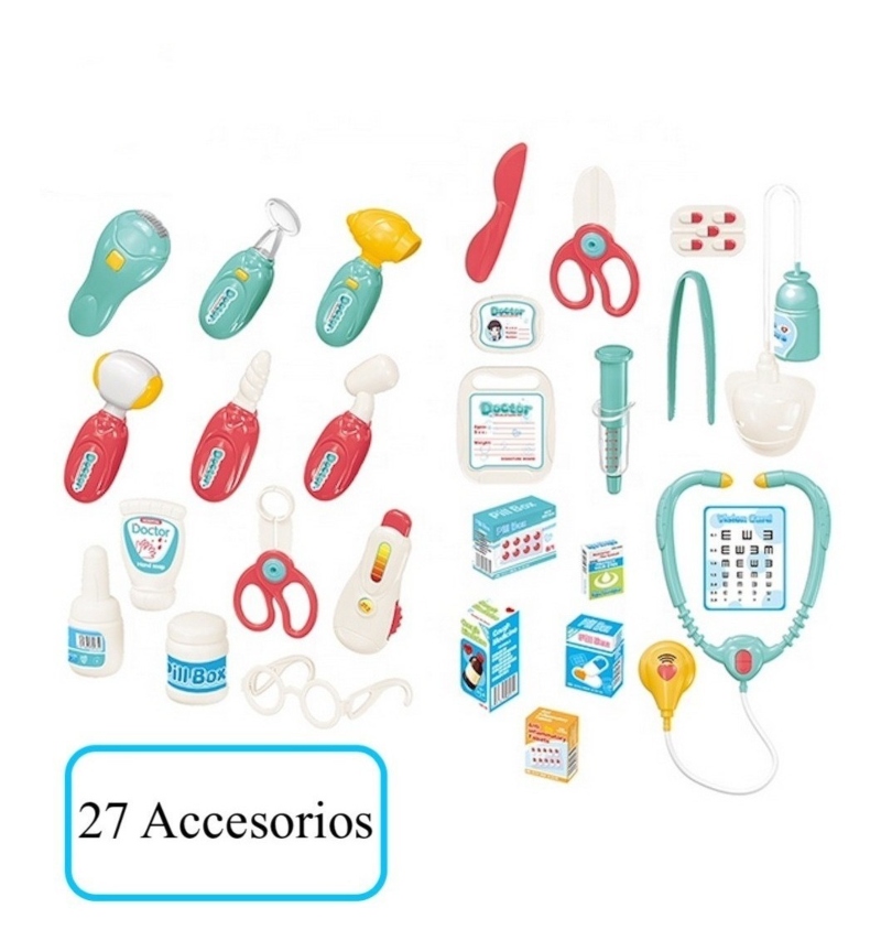 Set Hospital Doctor De Juguete Luz Y Sonido 27 Piezas
