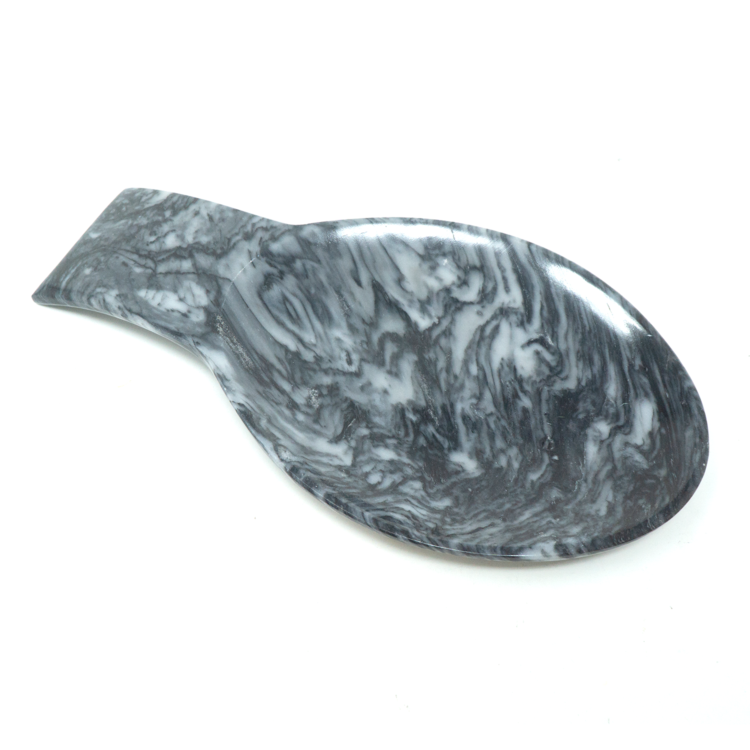 LUHOM LUJOSO HOGAR MEXICO Portacucharas de Mármol Natural, Gris Mazahua / Soporte para Cuchara / Base para Cuchara / Reposa Cuchara / Utensilio para cocina / Decoración de Hogar / Botanero