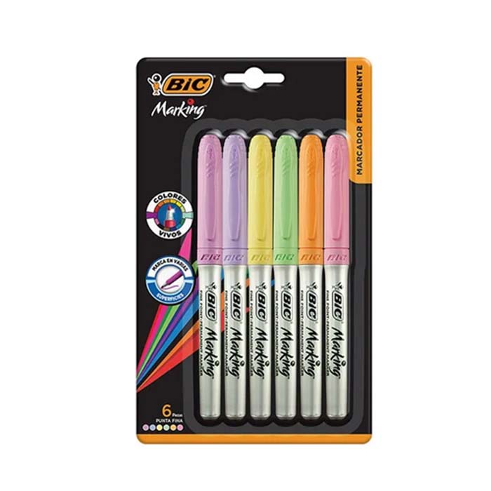 Plumones Permanentes Bic Marking Colores Pastel Marcadores bic.