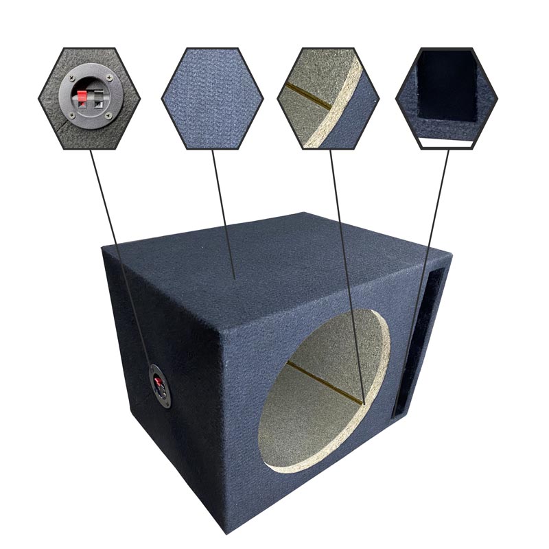 Cajon Subwoofer 12 Pulgadas Aglomerado Tapizado Port Laberinto