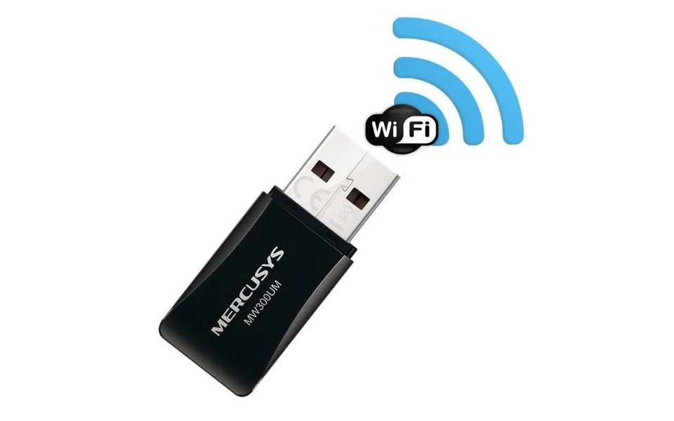 Tarjeta Red Wifi USB PC LAP Adadptador Mini USB 2.0 MERCUSYS MW300UM, Negro, 300 Mbit/s