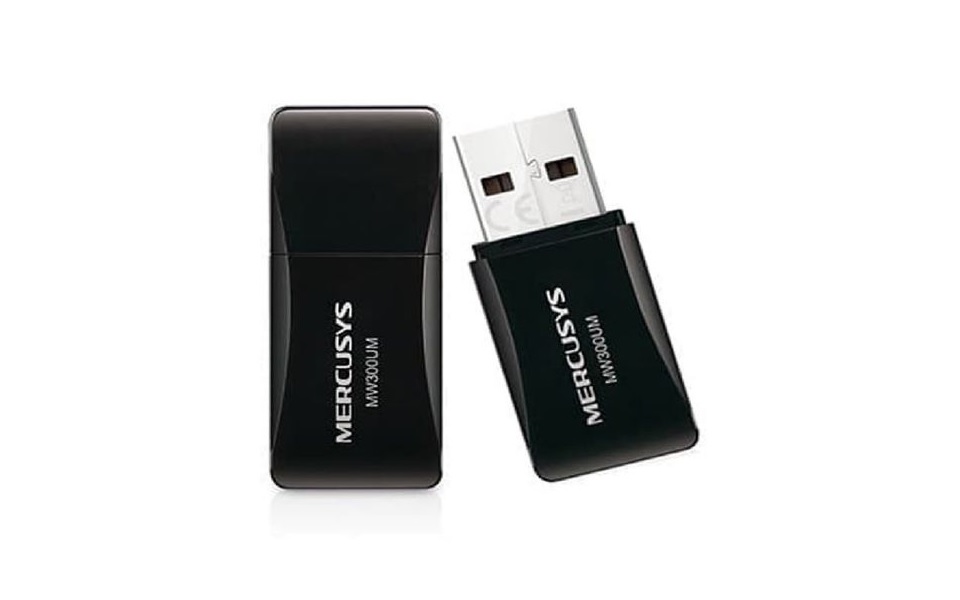 Tarjeta Red Wifi USB PC LAP Adadptador Mini USB 2.0 MERCUSYS MW300UM, Negro, 300 Mbit/s