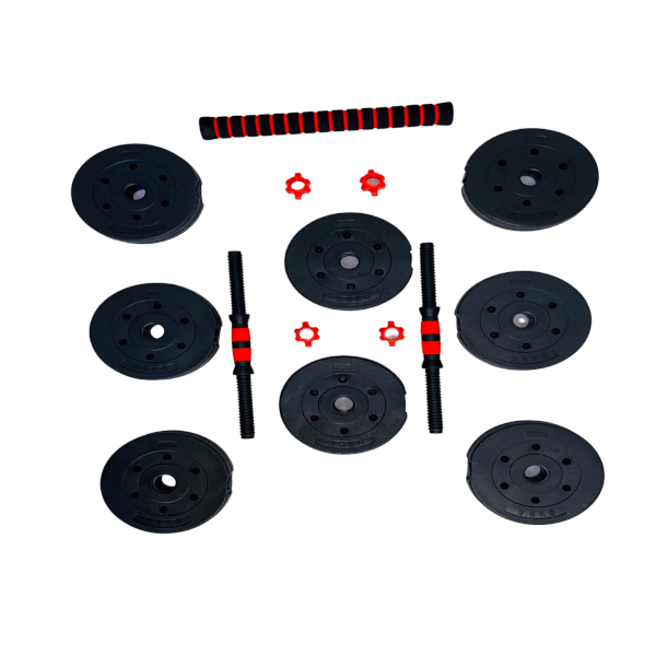 INFINITé Set de mancuernas y barra ajustable a 20 kg// Pvc dumbell set 20 kg